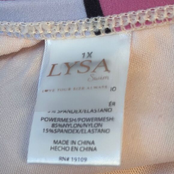 LYSA Plus Size Striped Multicolor Swimsuit - Picture 7 of 10